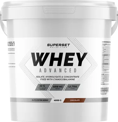 Image de Whey protéine - Superset Nutrition - 100% WHEY PROTEINE ADVANCED (4KG) - Saveur Chocolat