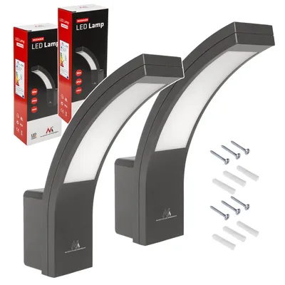 Produktbild von 2x Maclean LED-Fassadenleuchte 800 lm 10 W Lichtfarbe: Tagesweiß (4000 K) Farbe Grau MCE343 GR