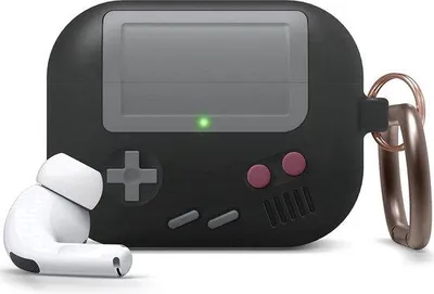 Image de Étui pour écouteurs au design rétro « Game » avec porte-clés (noir)