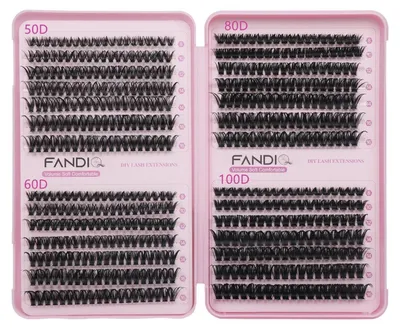 Productafbeelding van DIY wimperextensions, 576 stuks, 8-16 mm, D-krul, 50D+60D+80D+100D, zachte kwaliteit