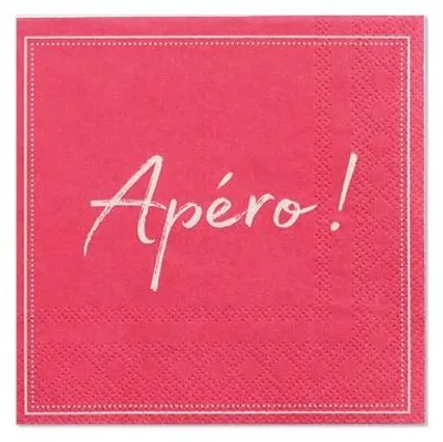 Produktbild von Servietten, 3-lagig 1/4-Falz 25 cm x 25 cm fuchsia "Apero"