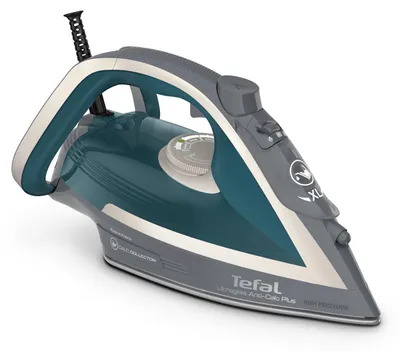Produktbild von Tefal Dampfbügeleisen  Ultragliss Plus FV6842E0  mit automatischer Abschaltung - Grundplatte: Durilium Airglide - 2800 W - ivory/blue