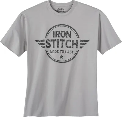 Produktbild von Iron Stitch Übergrößen T-Shirt grau Logoprint