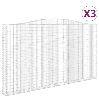Produktbild von vidaXL Gabionen mit Hochbogen 3 Stk. 400x30x220/240cm Verzinktes Eisen