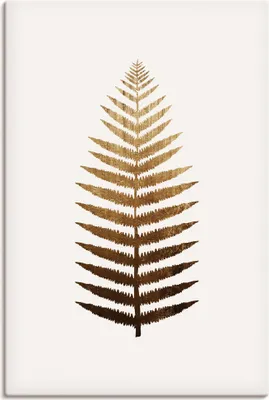 Produktbild von ARTland Leinwandbild Goldenes Blatt Größe: 40x60 cm