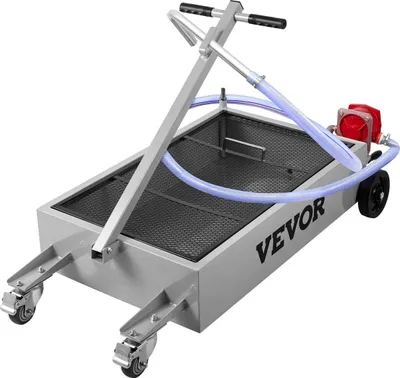 Image de Bac de vidange d'huile Bac de vidange d'huile de 15 gallons, bac de vidange d'huile à profil bas de 57 litres, bac de vidange d'huile de grande capacité, pliable, avec pompe, tuyau, roulettes pivotantes pour voitures, SUV, camions