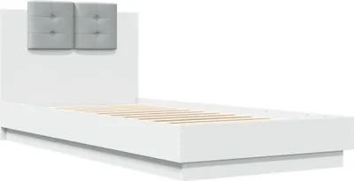 Image de Cadre de lit sans matelas blanc 100x200 cm