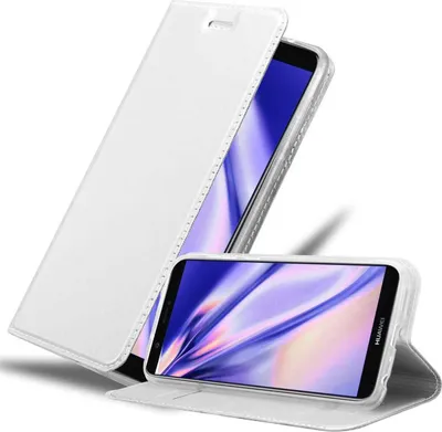 Produktbild von Cadorabo Handyhülle für Huawei P SMART 2018 / Enjoy 7S Schutz Hülle in Silber Cover Etui Book Case Booklet