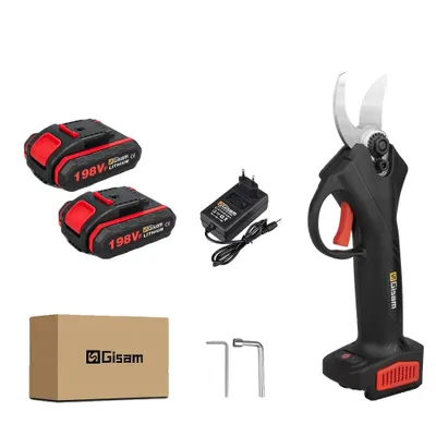 Zdjęcie produktu dla Sekator akumulatorowy, wydajne przycinanie, drzewka owocowe bonsai, czarna skrzynka na 2 baterie