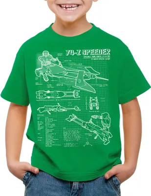 Produktbild von style3 74-Z Speeder Bike Kinder T-Shirt blaupause endor