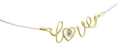 Productafbeelding van caï love damesketting met hanger, "Give me some Stoff", met witte zirconiumstenen, 43 cm - C7026