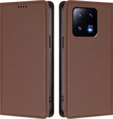 Obrázek produktu pro Kožené pouzdro pro Xiaomi 13 Pro, magnetické flipové pouzdro zPolyuretankůže se stojánkem Hnědá