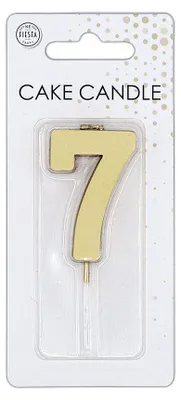 Produktbild von Zahlenkerze Kuchenkerze 4,5cm gold 7