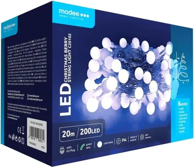 Produktbild von Weihnachtsbeleuchtung kaltweiß - 20 Meter - 200 LEDs - IP44
