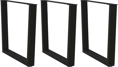 Zdjęcie produktu dla Nogi do stołu jadalnego w kształcie litery V 3 szt. Czarne 80x(72-73,3) cm Stalowe