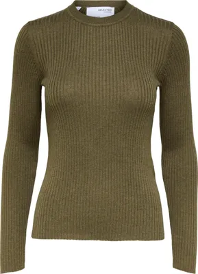 Produktbild von SELECTED FEMME Basic Strickpullover Langarm Stretch Rundhals Sweater SLFLYDIA Größe: XXL