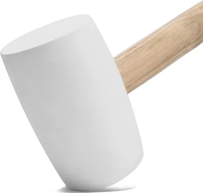 Produktbild von com-four® 2x Gummihammer mit Heringsauszieher - weißer Schonhammer mit Holzgriff