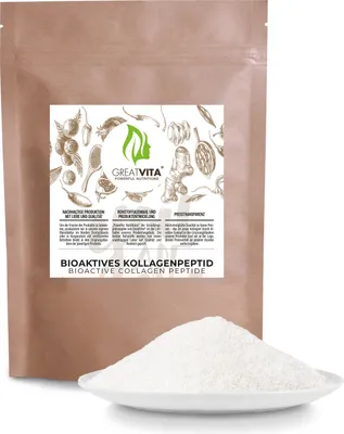 Produktbild von GreatVita Bioaktives Kollagen Pulver 400g | Hydrolysat Peptide Typ 1+3