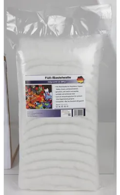 Produktbild von 20x Bastelwatte 300g Packung Weiß Füllung Plüschtiere Puppen Teddys Kissen Stopf