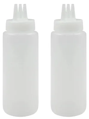 3 Spritzflaschen mit 3 Tüllen, auslaufsicher, 450 ml, transparent