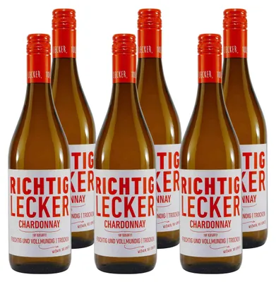 Produktbild von Richtig Lecker Chardonnay -trocken- (6 x 0,75L)