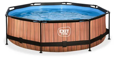 Produktbild von EXIT Wood Rahmenpool ø300, Aufstellpool, mit Filterpumpe, Rund, Braun