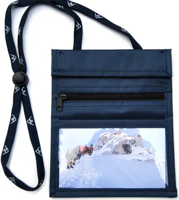 Produktbild von everest1953 Brustbeutel Navy Nylon Outdoor – unverwüstlich, reißfest, regenwassergeschützt – mit 3 Fächern, transparentem Ausweisfach, Reiß- und Klettverschluss und verstellbarer Schnur zum Umhängen