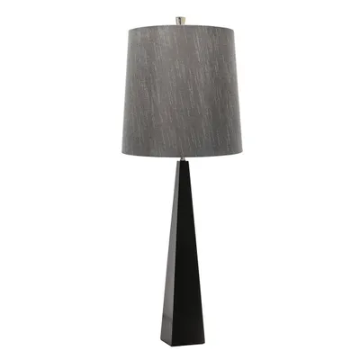 Zdjęcie produktu dla Lampa stołowa z abażurem Ascent czarno-szara 1xE27x60W tkanina wym:79x30x9cm IP20 Elstead
