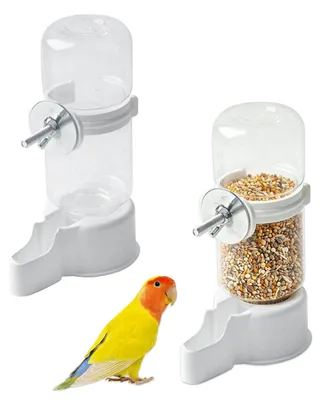 Imagen del producto de Set de 2 dispensadores automáticos de agua para aves, 140 ml