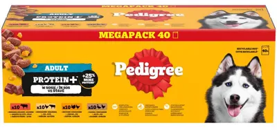 Zdjęcie produktu dla Pedigree Adult Protein+ 40x85g Mokra Karma w Galaretce Dla Dorosłych Psów