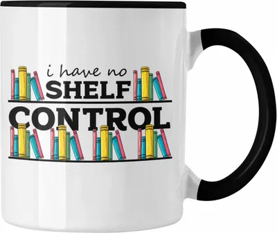 Produktbild von Trendation -  Lesen Lustige Leseratte Tasse  Geschenk für Bücherliebhaber Leseratten (Schwarz)