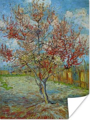 Produktbild von MuchoWow® Poster Der rosa Pfirsichbaum - Vincent van Gogh 120x160 cm - Wandbilder