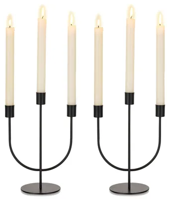 Image de Bougeoir noir moderne, à 3 branches, pour décoration