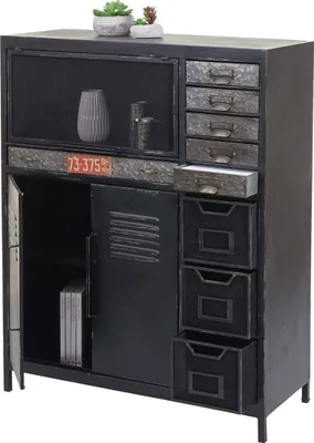 Immagine prodotto di Cassettiera HWC-F32, credenza a cassetti, design industriale 115x89x35cm