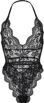 Produktbild von Spitzenbody - Damen - Damenunterwäsche - sinnliches Outfit mit Spitze - mit Ausschnitt - Schwarz