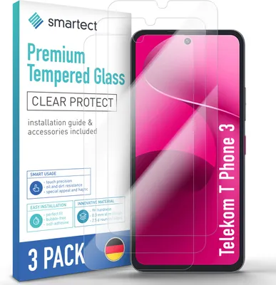 Produktbild von 3x Schutzglas Panzerfolie Klar für Telekom T Phone 3 Displayschutz Hartglas