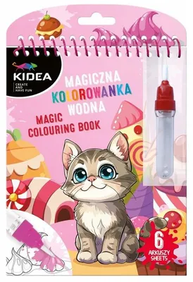 Produktbild von Magisches WIEDERVERWENDBARES Wassermalbuch mit Marker für Kinder KIDEA CATS