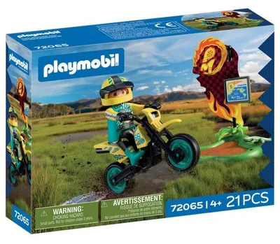 Zdjęcie produktu dla PLAYMOBIL 72065 Motocross, pojazd wyścigowy, 21 elementów, z kierowcą i akcesoriami, od 4 lat