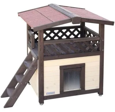 Produktbild von Kerbl Katzenhaus 4-Seasons Deluxe Beheizbar 88x57x77 cm Dunkelbraun