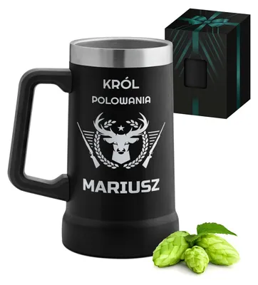 Produktbild von Murrano Bierkrug mit Gravur, Stahl Thermobecher 700ml