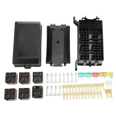 Obrázok produktu pre 6-cestný držiak poistiek so 6 relé, 12 V, ABS plast, plug and play, pre automobilový priemysel