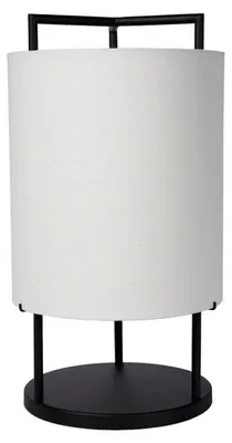 Productafbeelding van Atmooz Palomino tafellamp – E27 – met witte lampenkap – geschikt voor woonkamer/eetkamer/slaapkamer – 60 W – Ø 30 cm – metaal