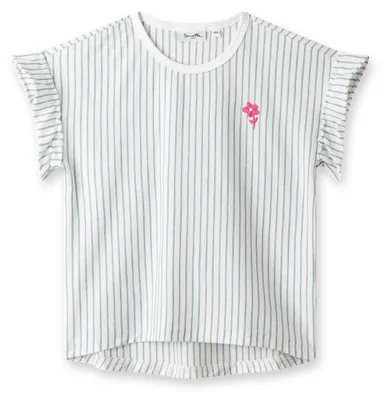 Produktbild von Sanetta Pure Mädchen T-Shirt off-white Ringel mit Rüschen 68