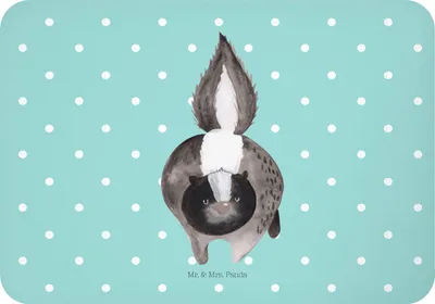 Produktbild von Mr. & Mrs. Panda magnet Stinktier Angriff - Türkis Pastell - Geschenk, whiteboardmagnet, tafelmagnet, Notizhalter, zettelhalter, Skunk, Kühlschrankmagnet, Drohung, wütend