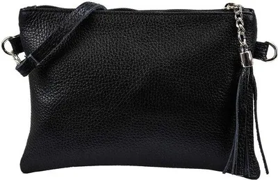 Obrázek produktu pro Malá černá kabelka přes rameno z pravé kůže, 22 x 15 cm