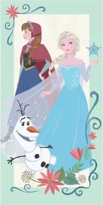 Obrázek produktu pro Osuška Frozen Anna, Elsa a Olaf 70 x 140 cm