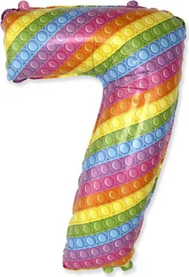 Obrázek produktu pro Narozeninový fóliový balónek číslo 7 POP IT 85 cm