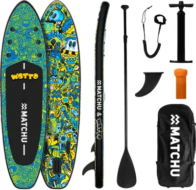 Produktbild von Matchu Sports Stand Up Paddle Board Art Wotto Aufblasbar 320x81x15 cm - Limited Edition SUP Board Set - Surfbrett - Paddle Surf Board mit Zubehör