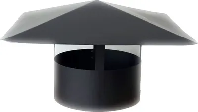 Produktbild von Chinesischer Schornsteinkopf - Premium-Version - Durchmesser 130 mm - Innengewinde für schwarzes Rohr - Farbe Schwarz