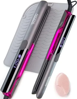 Produktbild von AngENIL Professional Glastrineer 2,5 cm, Silikon-Anti-Scald-Locken Keramik Ionenhaar-Glättung, 2-in-1-Glättchen, 160-230 ° C Alle Arten, schnell